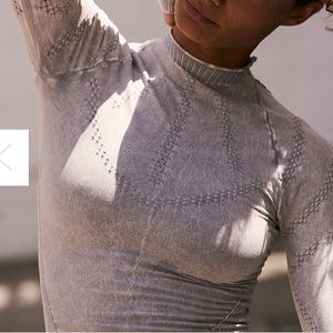 NWOT $88 Free People Movement | Good Karma | High Neck Compression Long Sleeve